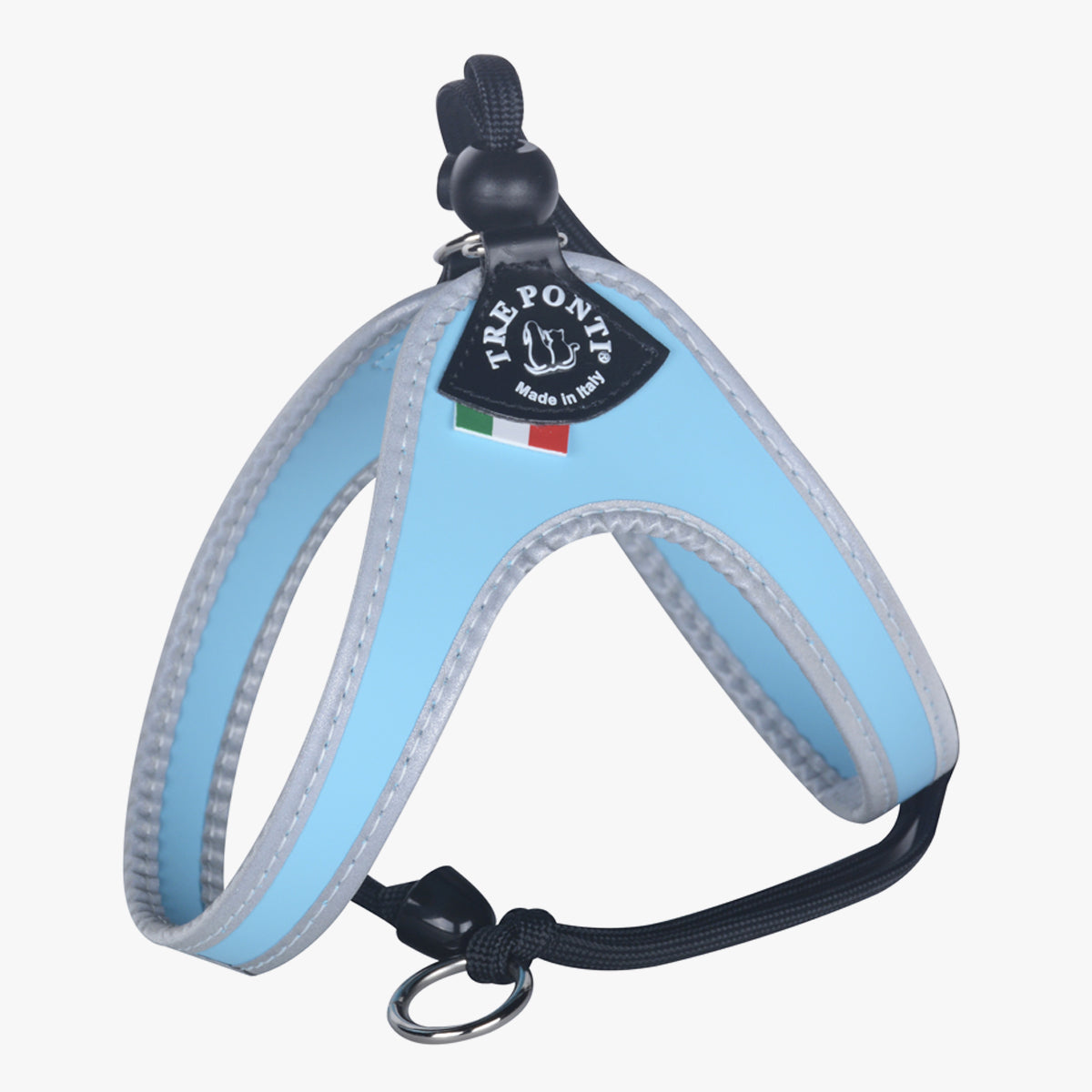 Tre Ponti Adjustable Cat & Kitten Harness, Genesis Silver In Blue | at Made Moggie