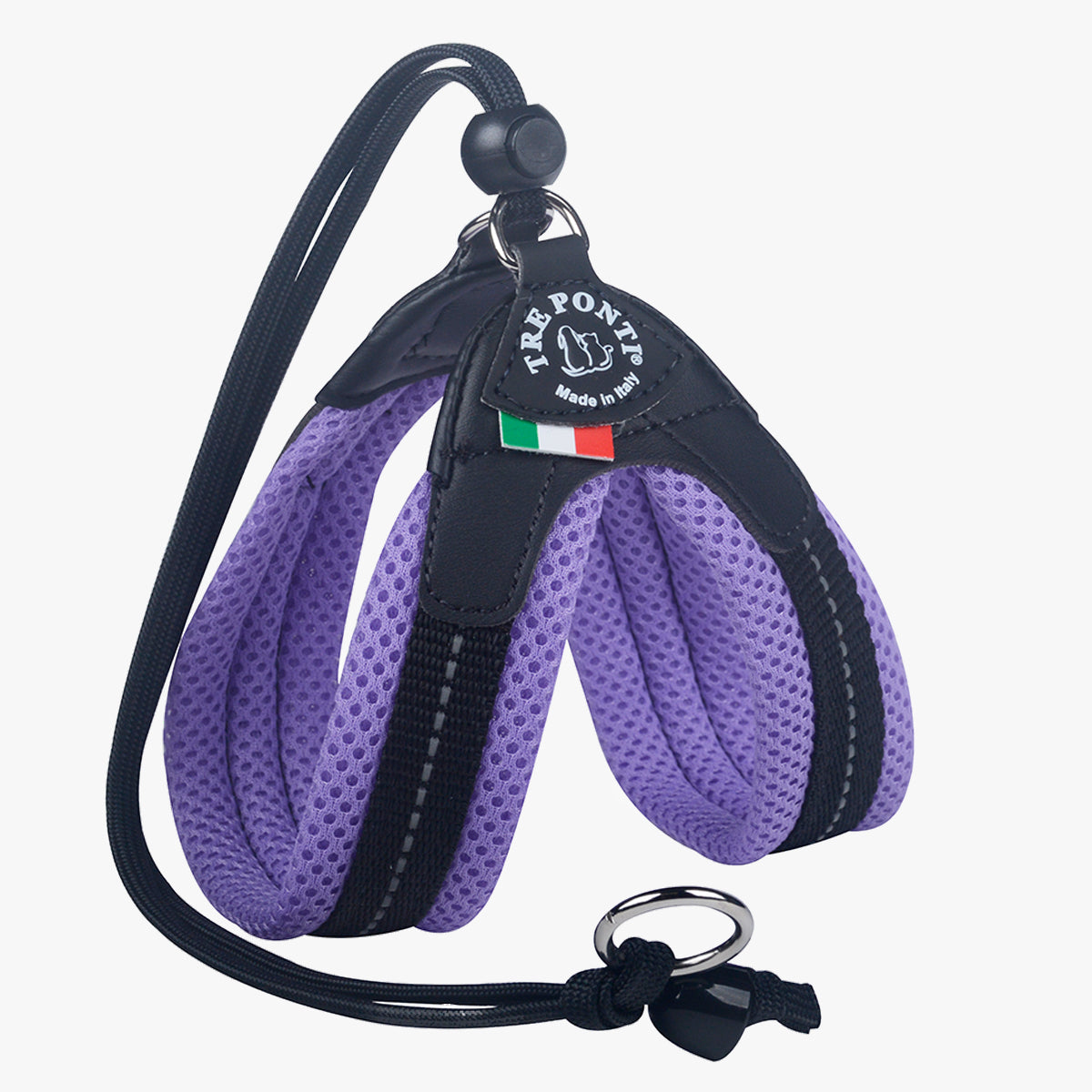 Tre Ponti Adjustable Cat & Kitten Harness, In Lilac Mesh Fabric | at Made Moggie