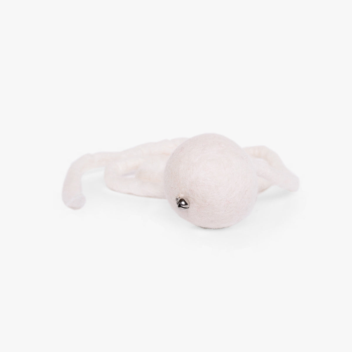 Stylecats Bell Ball Charmer Cat Toy, In White Wool Felt | at Made Moggie