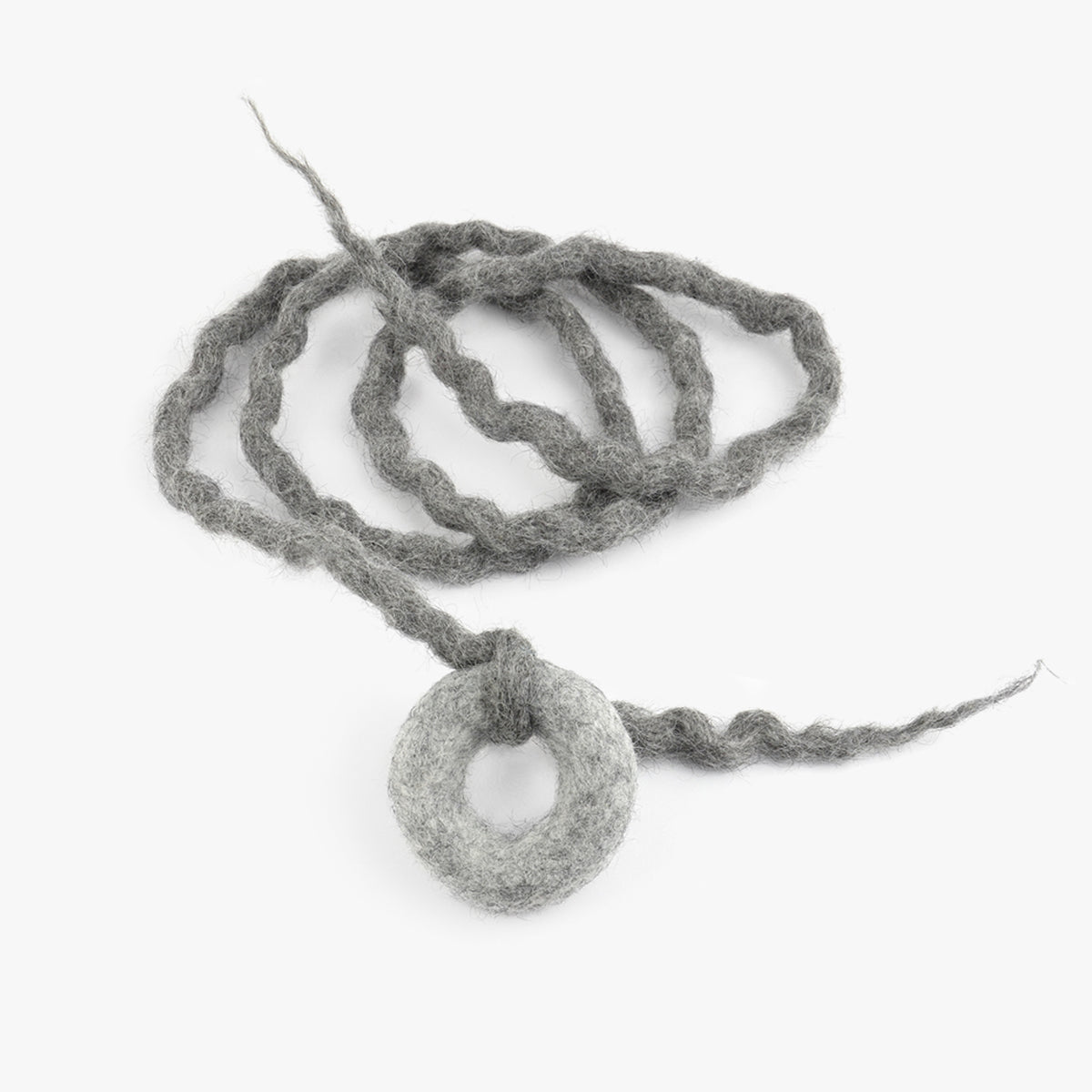 Stylecats Catch Me Charmer, Grey Felt Snake Cat Toy, With Ring | at Made Moggie