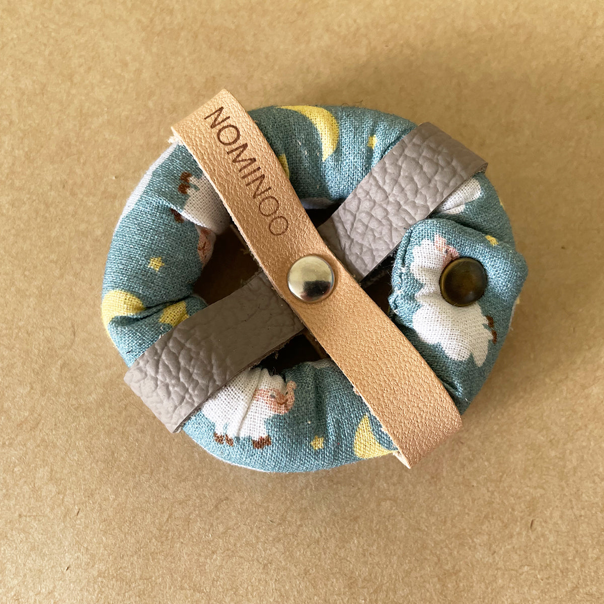 Nominoo Catnip Toy, Made From Leather & Fabric Into Donut Shape | at Made Moggie