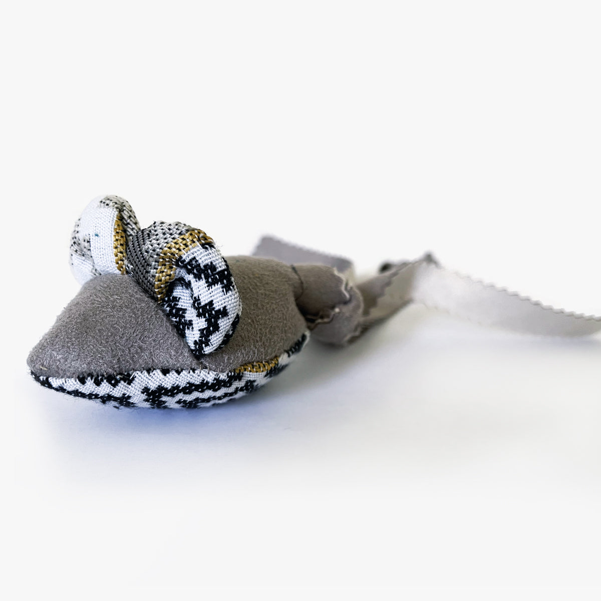 Homycat Mouse Cat Toy With Catnip, In Warm Grey Fabric | at Made Moggie Australia.