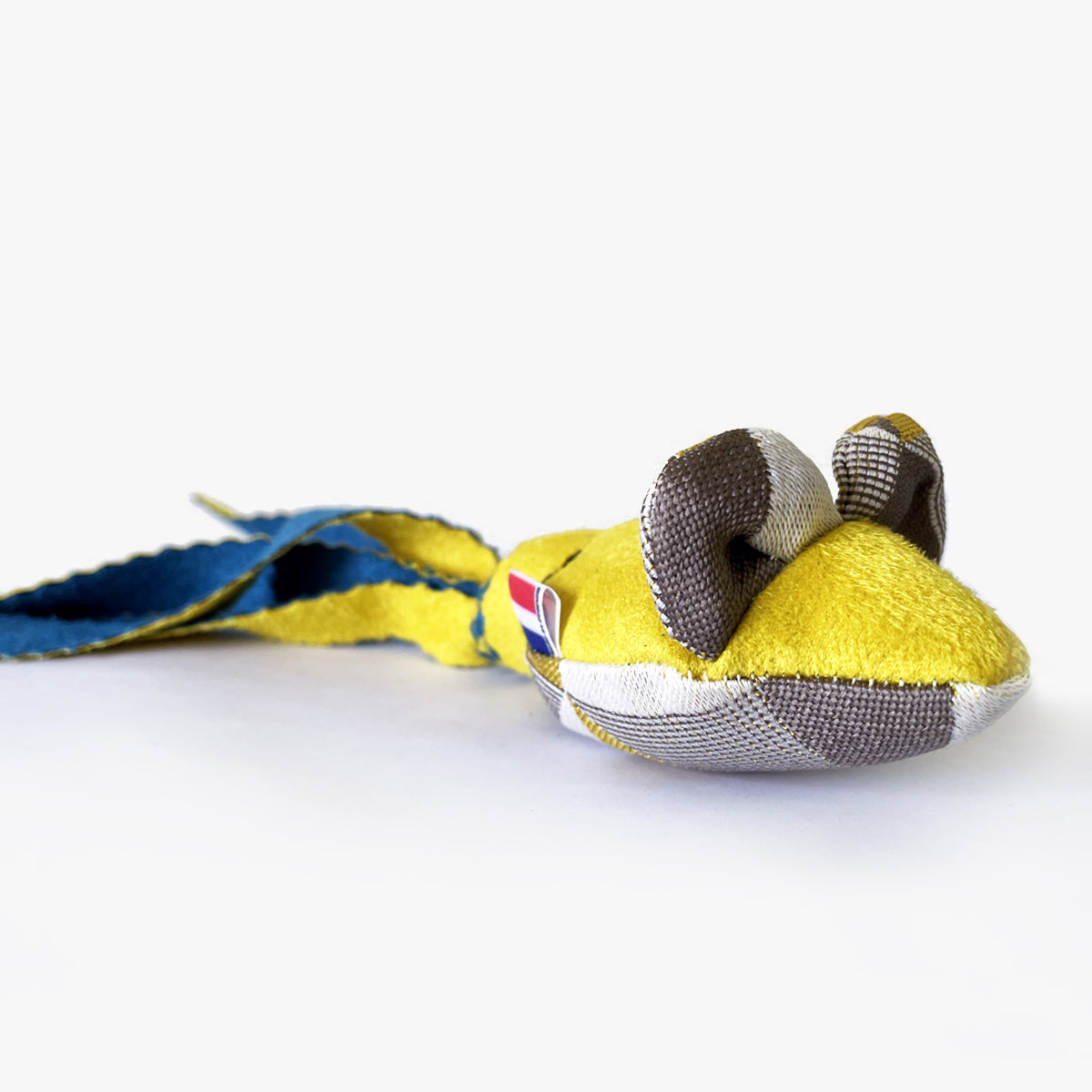 Homycat Mouse Cat Toy, Handmade With Catnip In Yellow Fabric | at Made Moggie