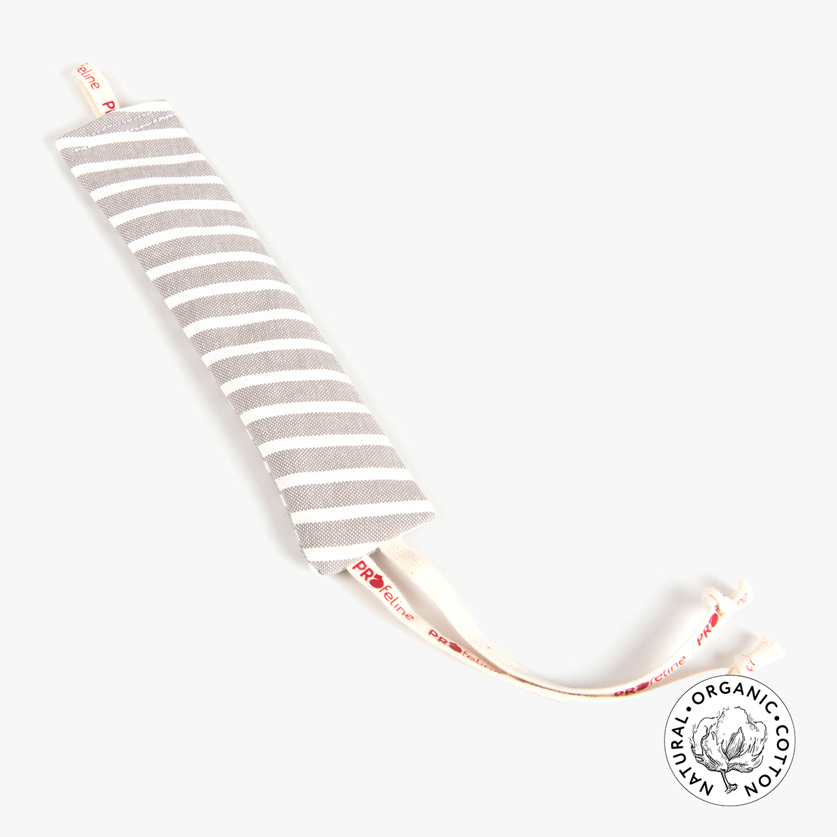 Profeline Catnip Candy Stick Toy, In Grey & White Striped Fabric | at Made Moggie