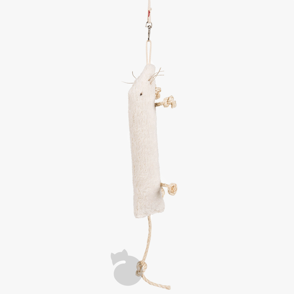 Profeline Kitten Plush Toy, Catnip Weasel In White With Sial Legs | at Made Moggie