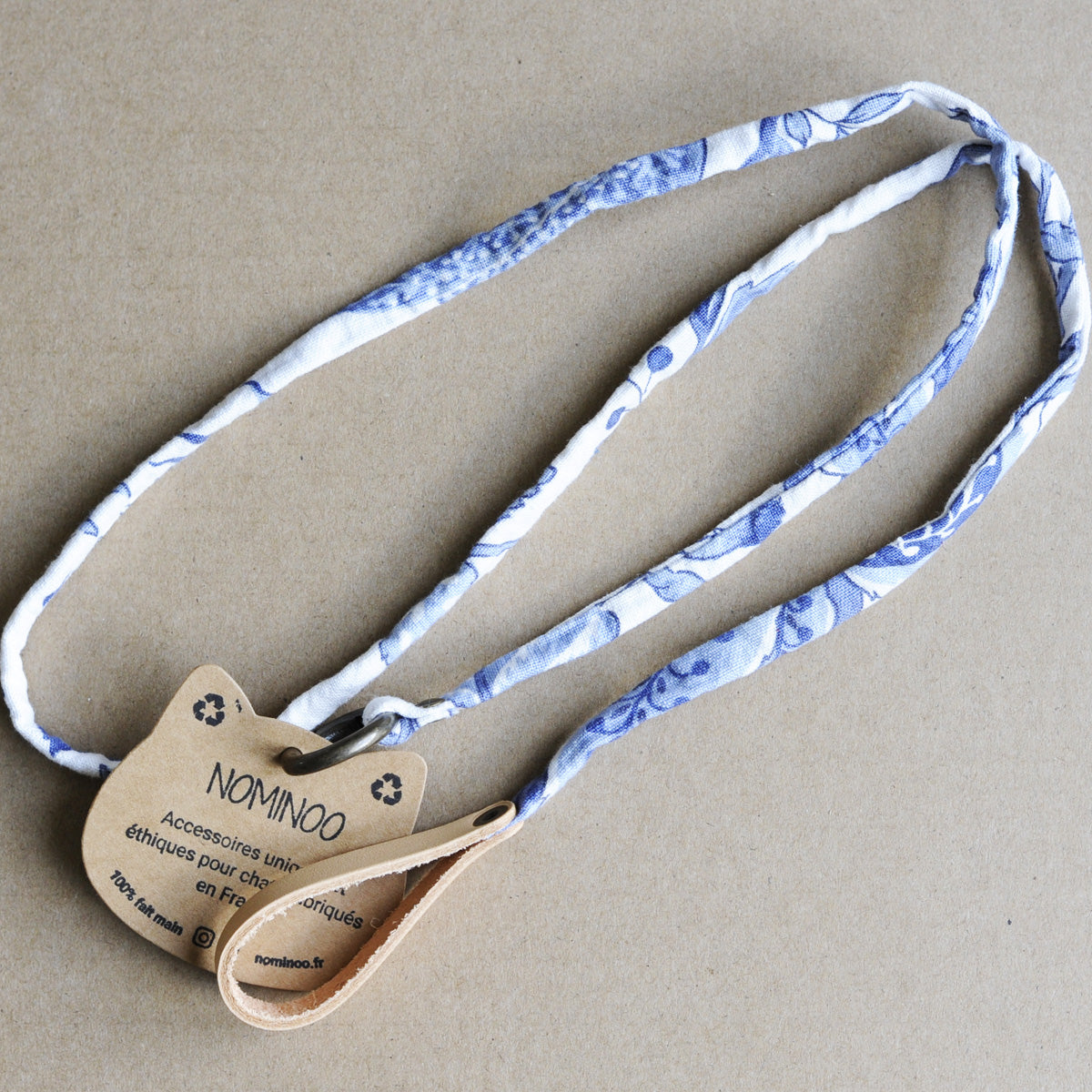 Nominoo Charmer, Snake Cat Toy In Blue & White Fabric | at Made Moggie