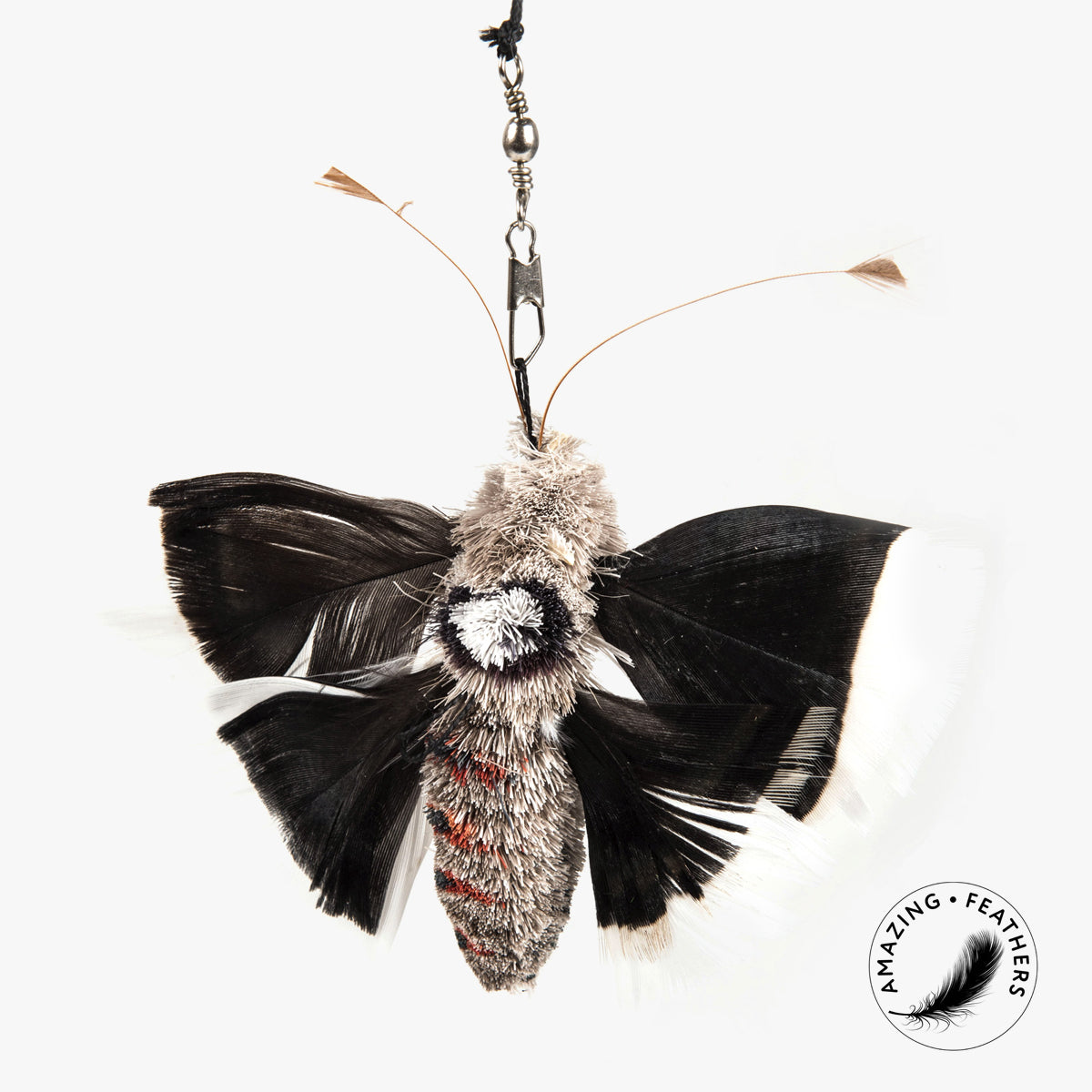 Profeline Big Flutter Moth, Cat Feather Toy In Natural Colours | at Made Moggie
