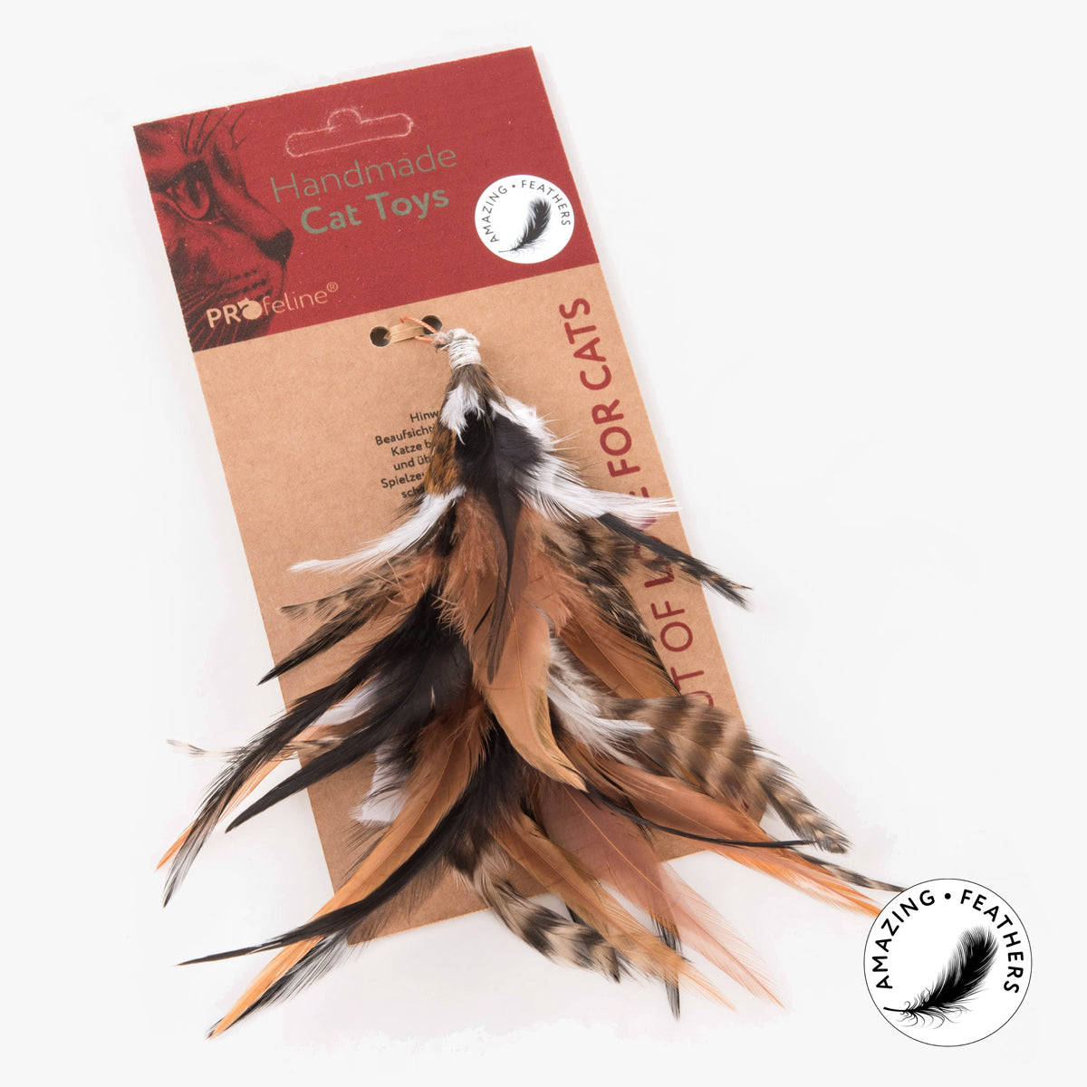 Profeline Jungle Feathers Refill Cat Toy, In Natural Colours | at Made Moggie