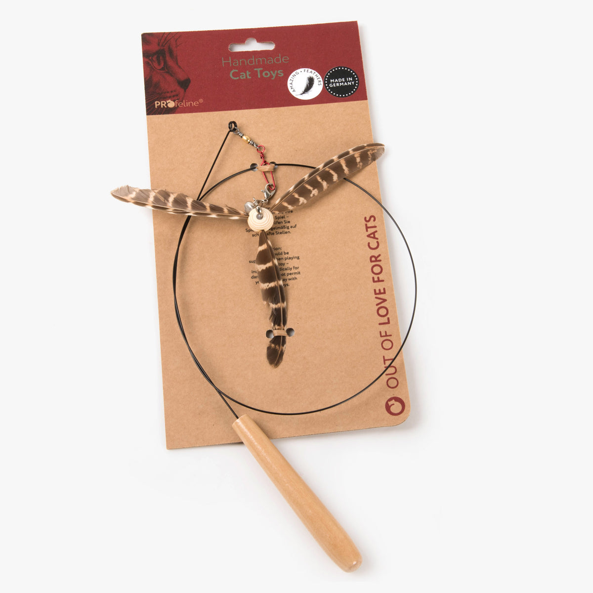 Profeline Propeller Wand Feather Teaser, Handmade Cat Toy | at Made Moggie