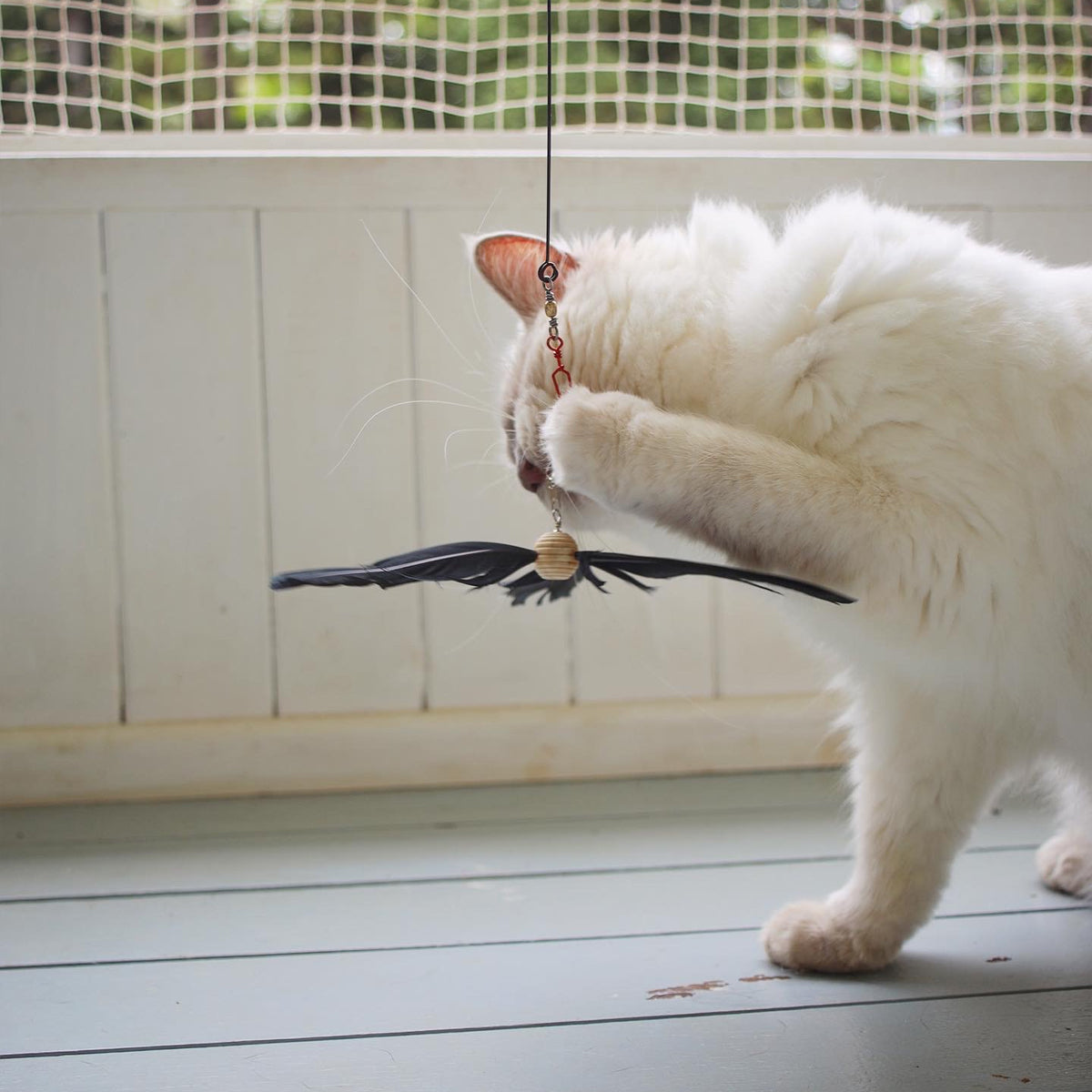 Profeline Propeller Wand, Feather Cat Teaser Toy With Bell | at Made Moggie