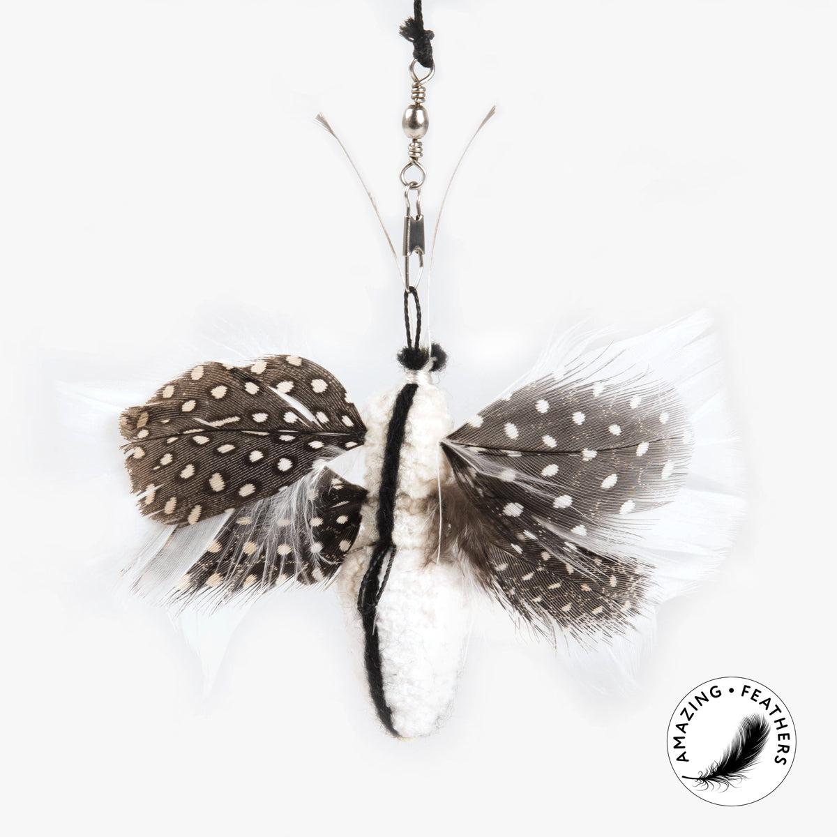 Profeline Feather Butterfly Cat Toy, In Black & White | at Made Moggie