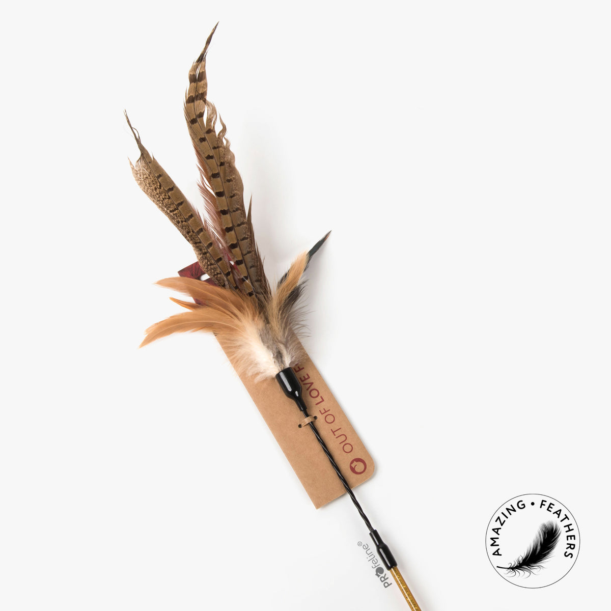 Profeline Feather Wand Cat Toy, Teaser Hunting Wild | at Made Moggie