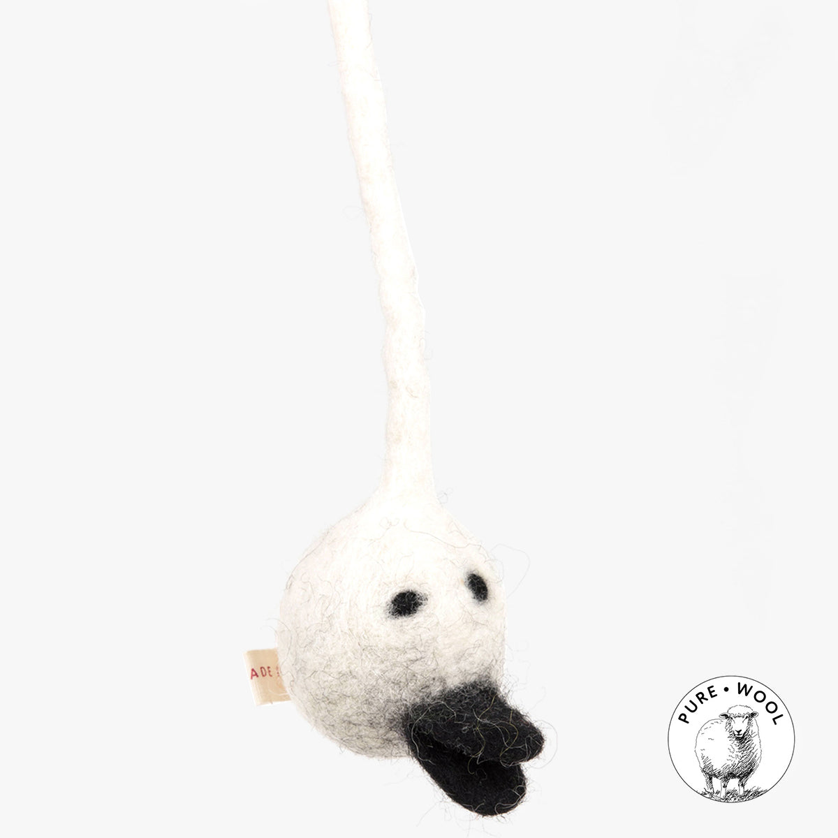 Profeline Woollen Ducky, Large Cat Toy With Ball On Rope | at Made Moggie