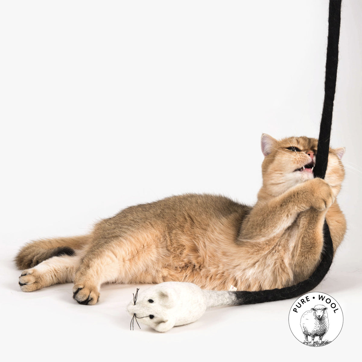 Profeline Big Cat Mouse Toy, Woolly Long Mouse | at Made Moggie