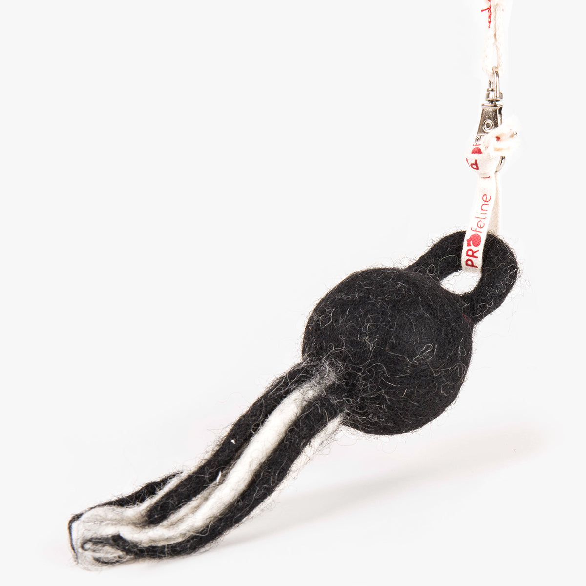 Profeline Kettle Bell Swing, Felt Cat Toy With Octopus Tentacles In Black & White | at Made Moggie