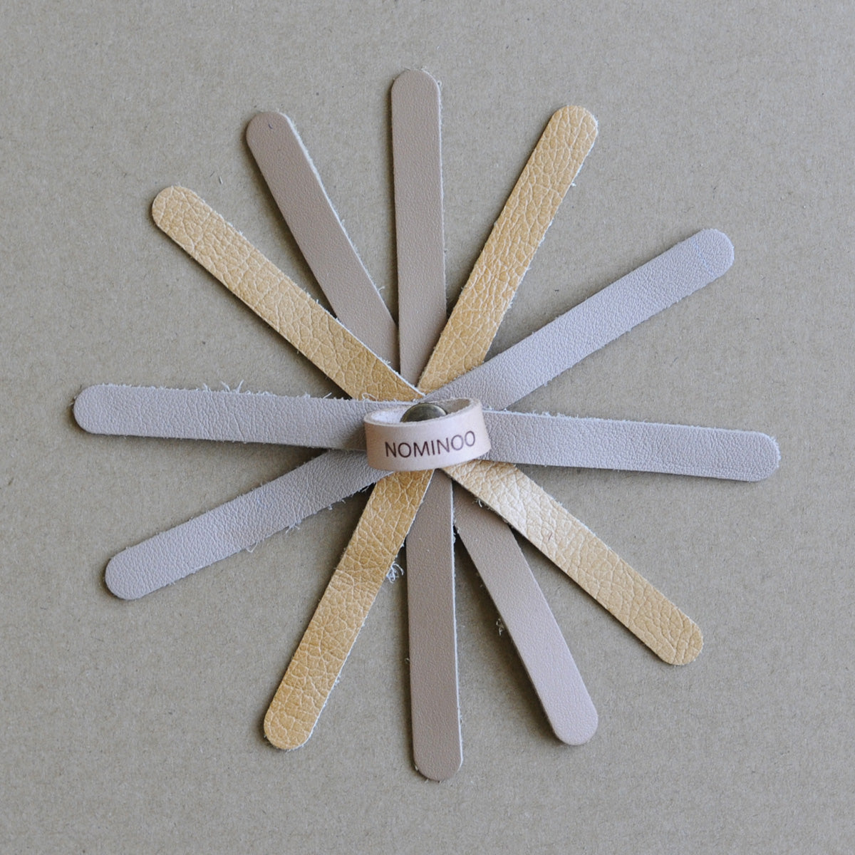 Nominoo Fringe Cat Toy, With Natural Beige Leather Strips | at Made Moggie