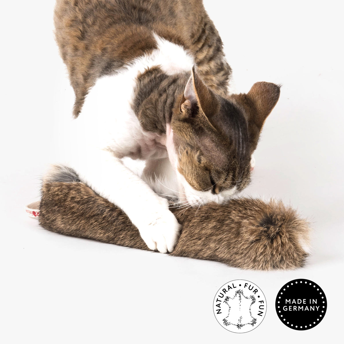 Fur Bunny Cat Toy: 100% Genuine Rabbit Fur With Catnip Mix