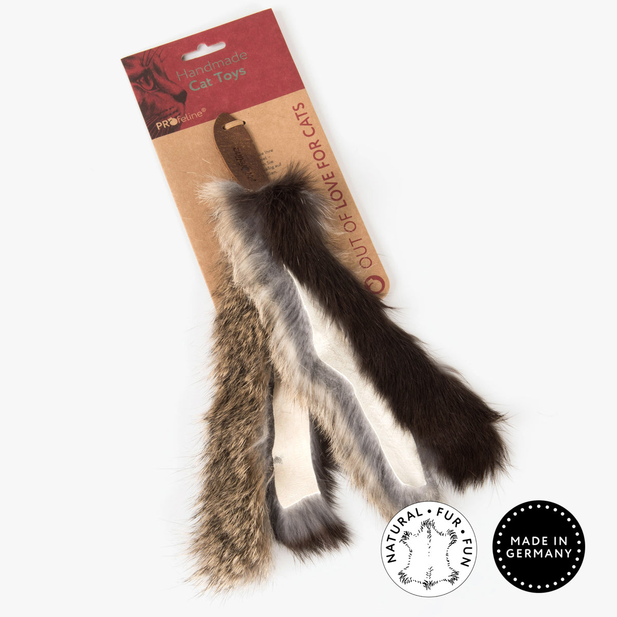 Profeline Fur Shaggy Rabbit Cat Toy, With Fur Strips | at Made Moggie