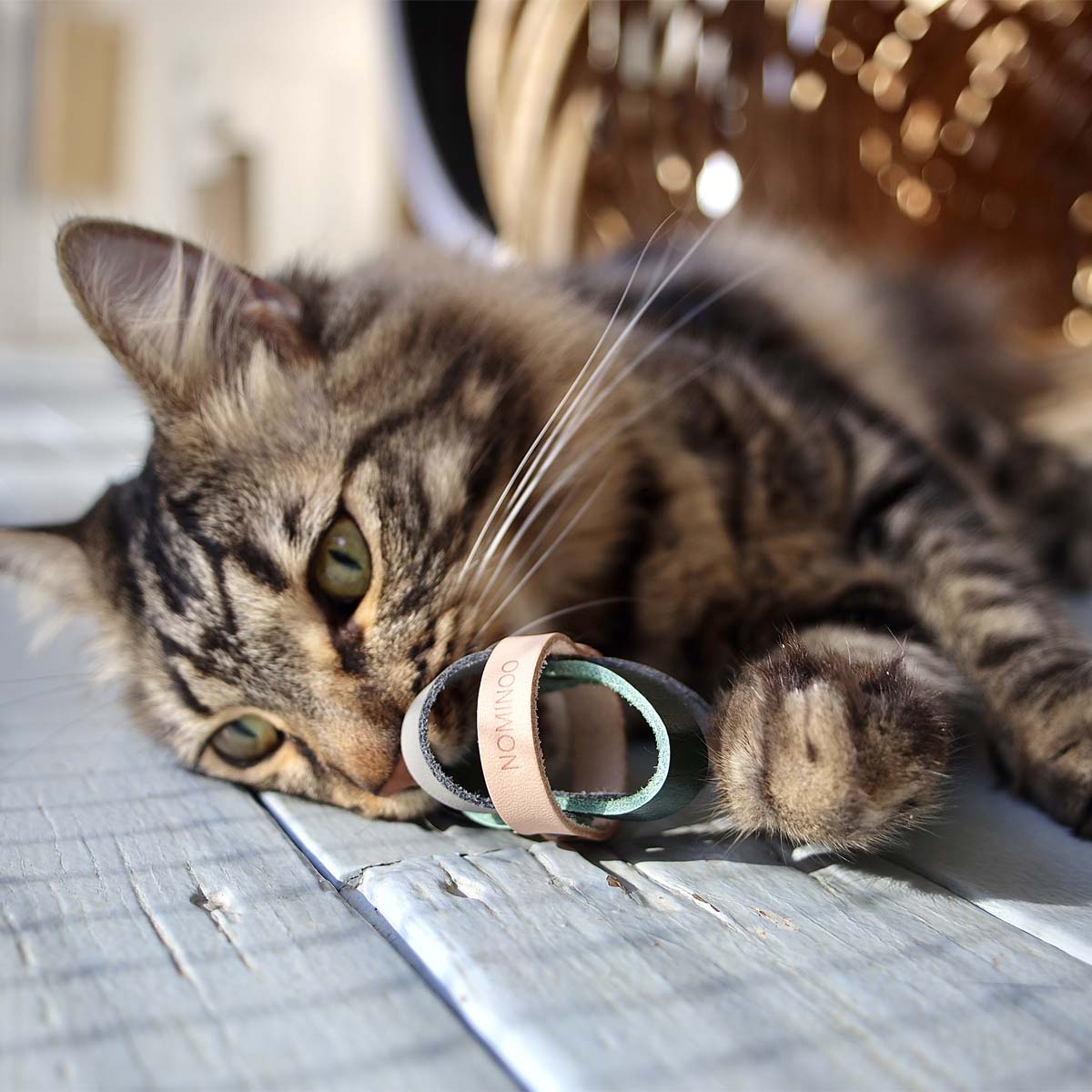 Nominoo Ball Cat Toy, Made From Recycled Leather Strips | at Made Moggie