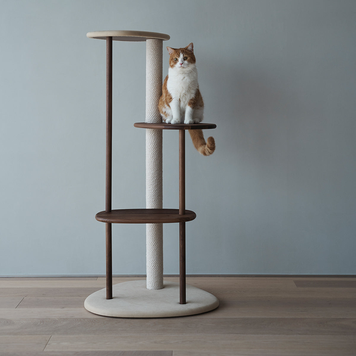 Karimoku Cat Tree, In Compact Size With Cat Scratch Poles | at Made Moggie