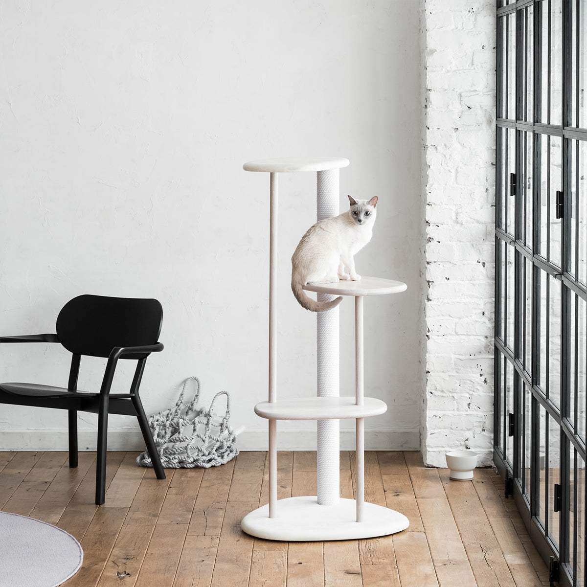 Karimoku Cat Stylish Cat Tree, With Wood Frame & Large Scratching Post | at Made Moggie