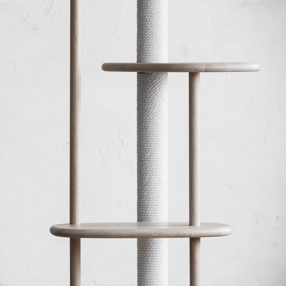 Karimoku Cat Tree, With Solid Wood Frame & Tall Cotton Scratch Post | at Made Moggie
