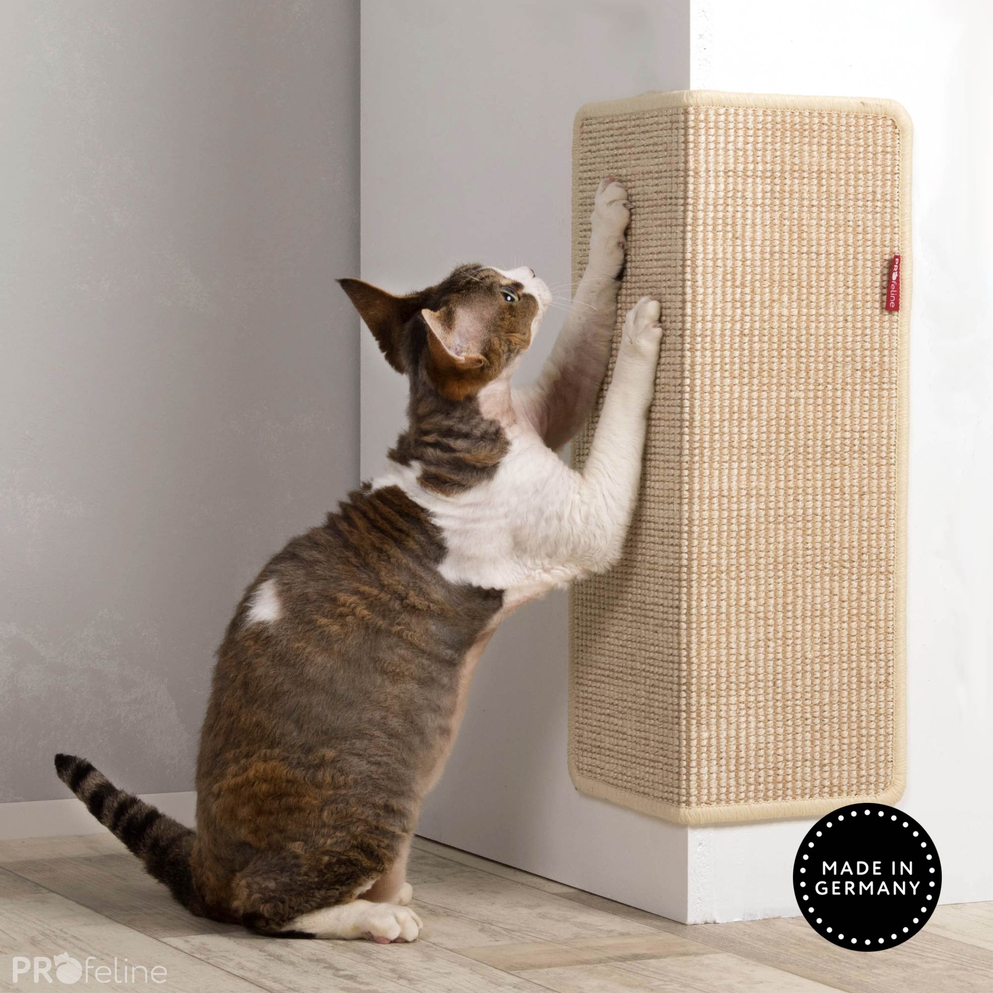 Profeline Corner Wall Cat Scratcher, In Beige Sisal | at Made Moggie