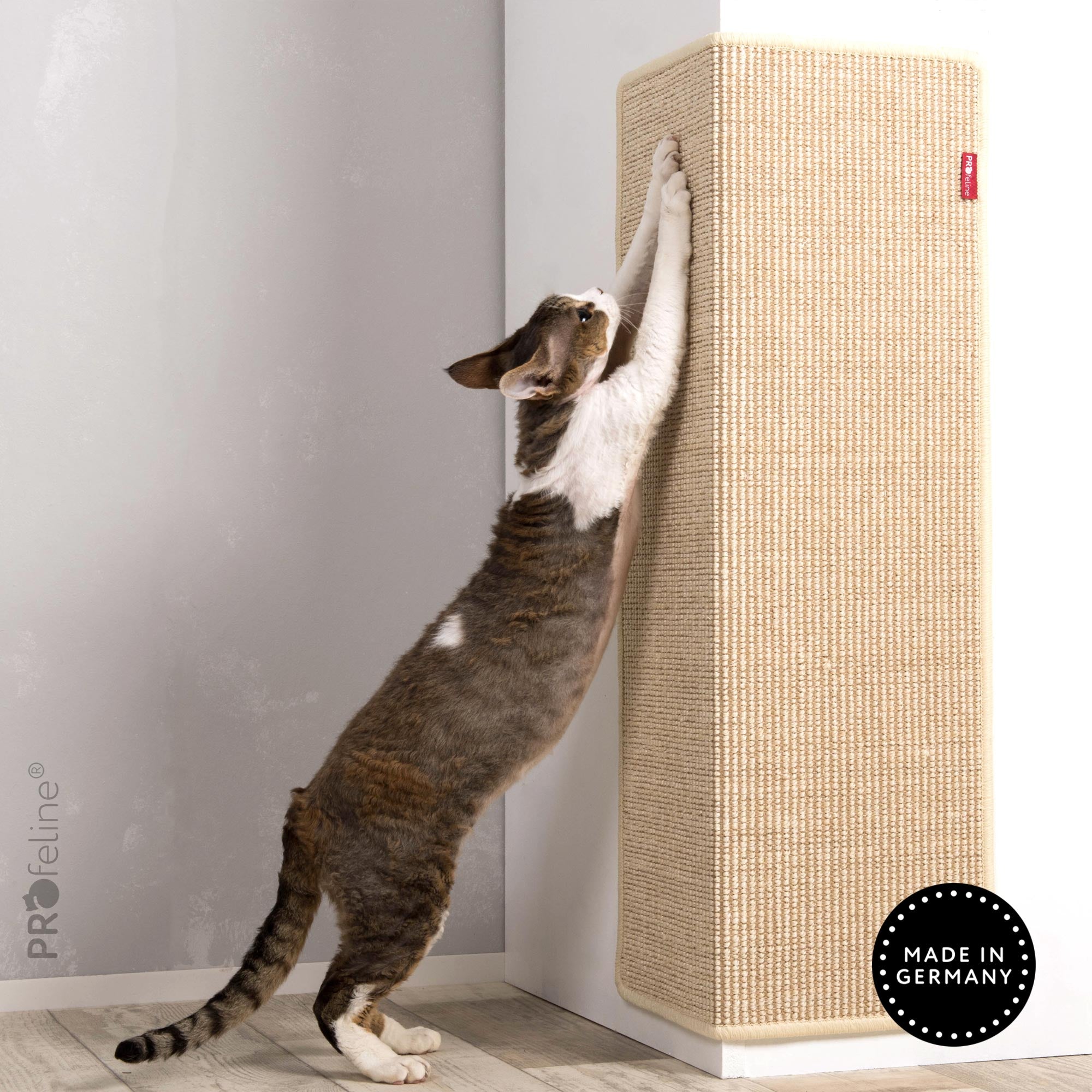Profeline XXL Corner Scratch Mat, To Stop Cat Scratching Furniture, In Creme Sisal | at Made Moggie